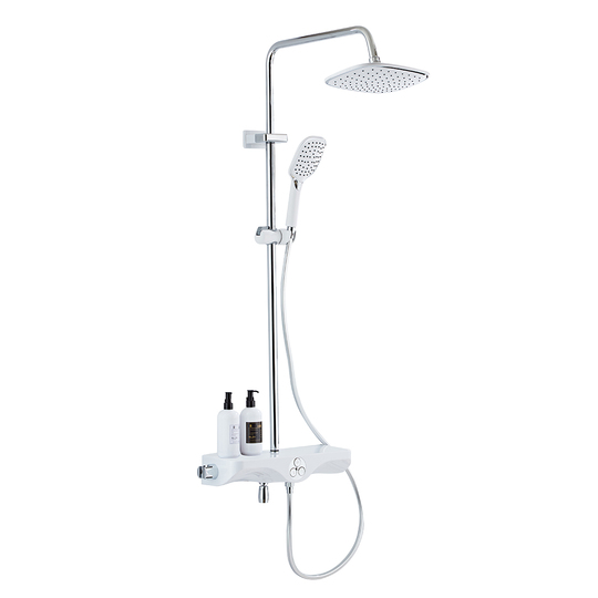 Душевая система Azario с термостатом хром/белый AZ-821