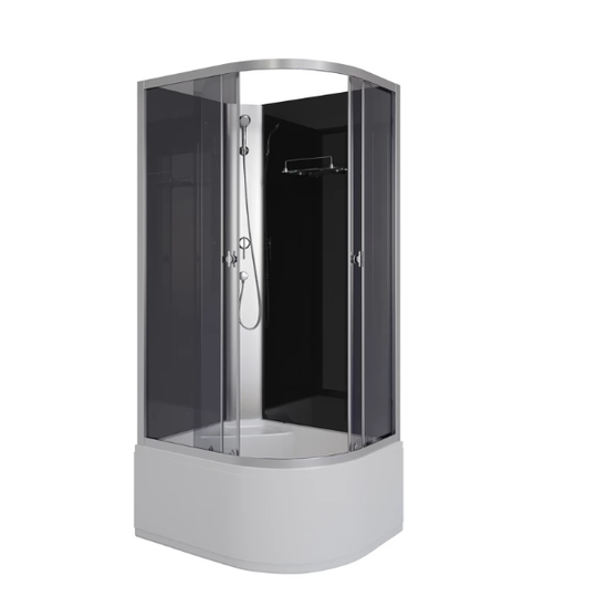 Душевая кабина Niagara Eco E100/80/40L/R/TN/BK 100х80х195 тонированное стекло без крыши