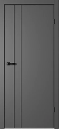 Межкомнатная дверь Flydoors Neo 02 эмалит графит ДГ молдинг черный кромка черная