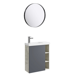 Комплект мебели для ванной Aqwella Alba 60 L/R светлый камень/серый матовый