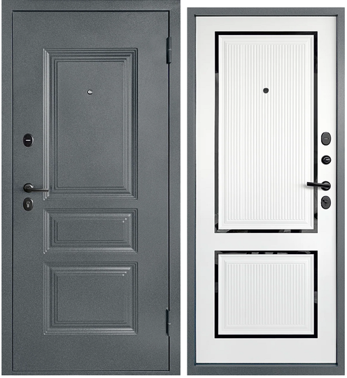 Входная дверь Промет Роял Блэк Букле графит/Арктик