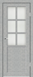 Межкомнатная дверь Synergy Верона 1 Бетон серый стекло сатин