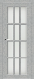 Межкомнатная дверь Synergy Верона 7 Бетон серый стекло сатин