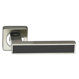 Дверная ручка Vettore R06.120 SN/CP/BL сатин/хром/черный